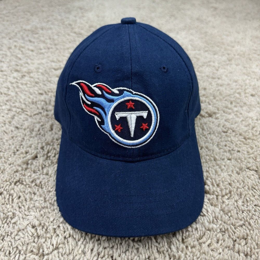 Tennessee Titans Hat Logo Athletic Adjustable‎ Strap Blue 3D Team Logo Vtg Cap
